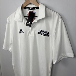 Adidas Adult Sz‎ Medium Georgia Southern University GSU Eagles White Polo Shirt